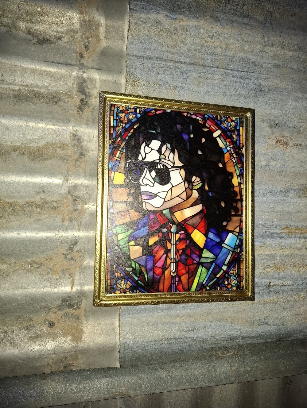 Michael Jackson Stained Glass Style Framed Art Print By Neon Nicho